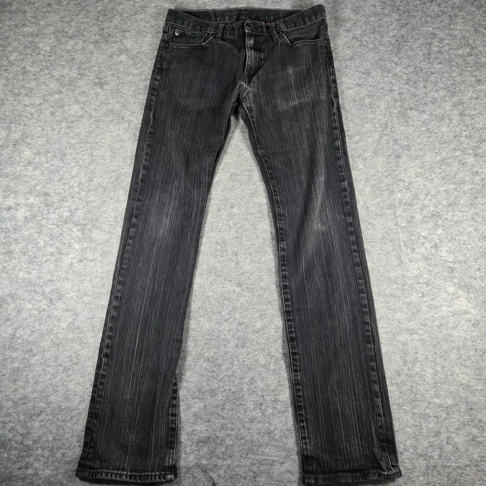 Y2K Uniqlo Mens Black S-001 Slim Fit Jeans 31